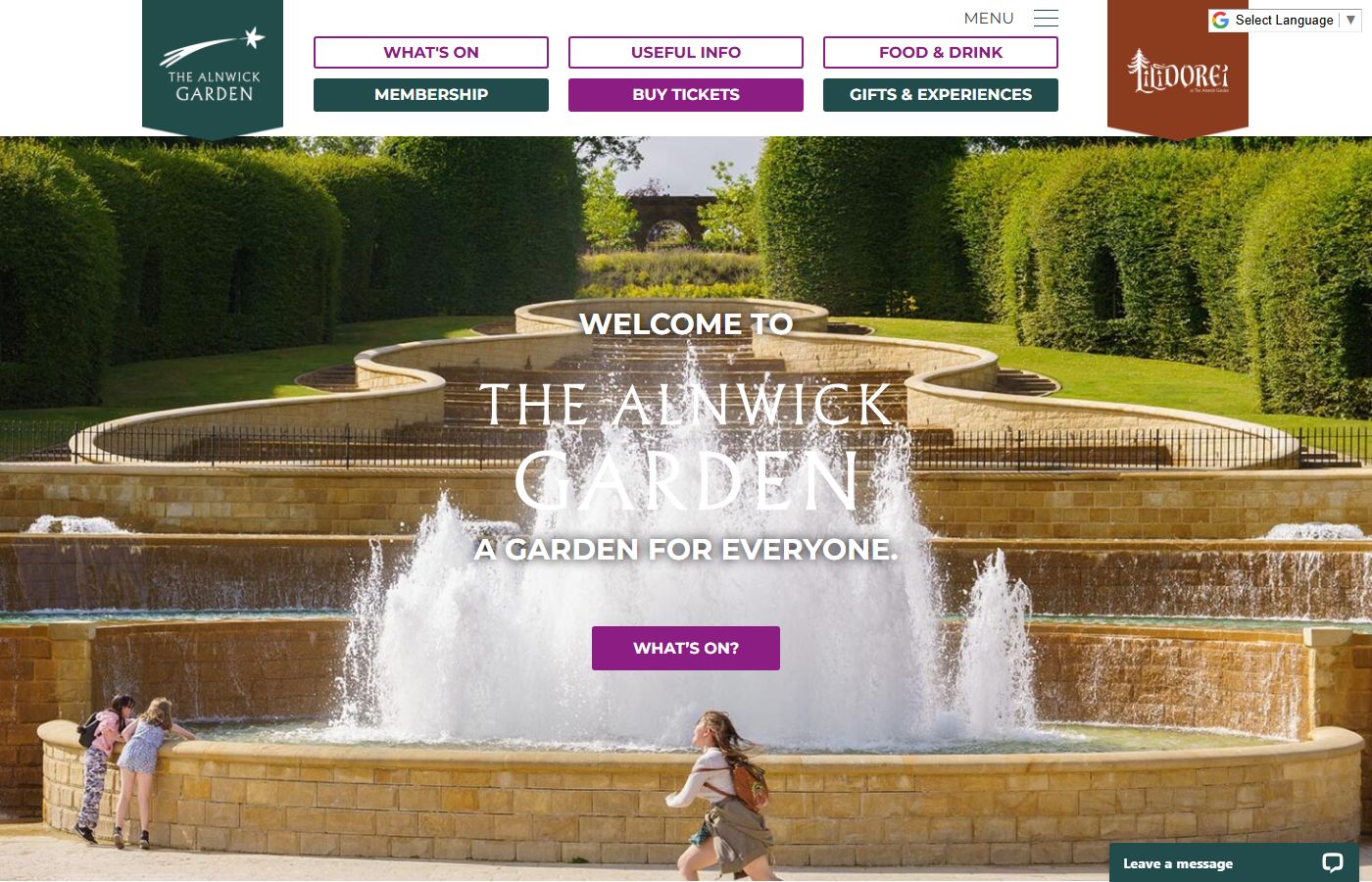 The Alnwick Garden – Pavilion/Events