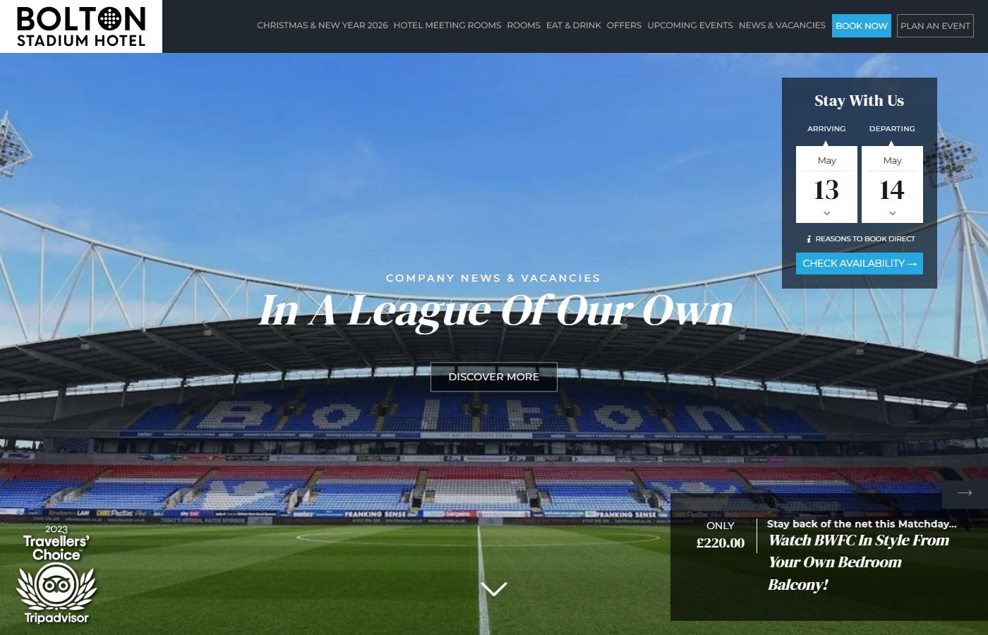 Bolton Stadium Hotel (at Toughsheet Community Stadium)