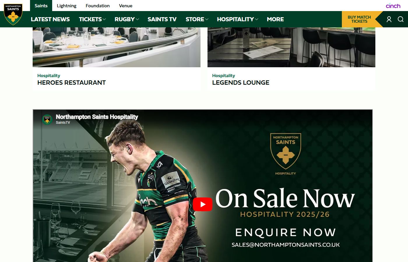 cinch Stadium at Franklin's Gardens – Hospitality