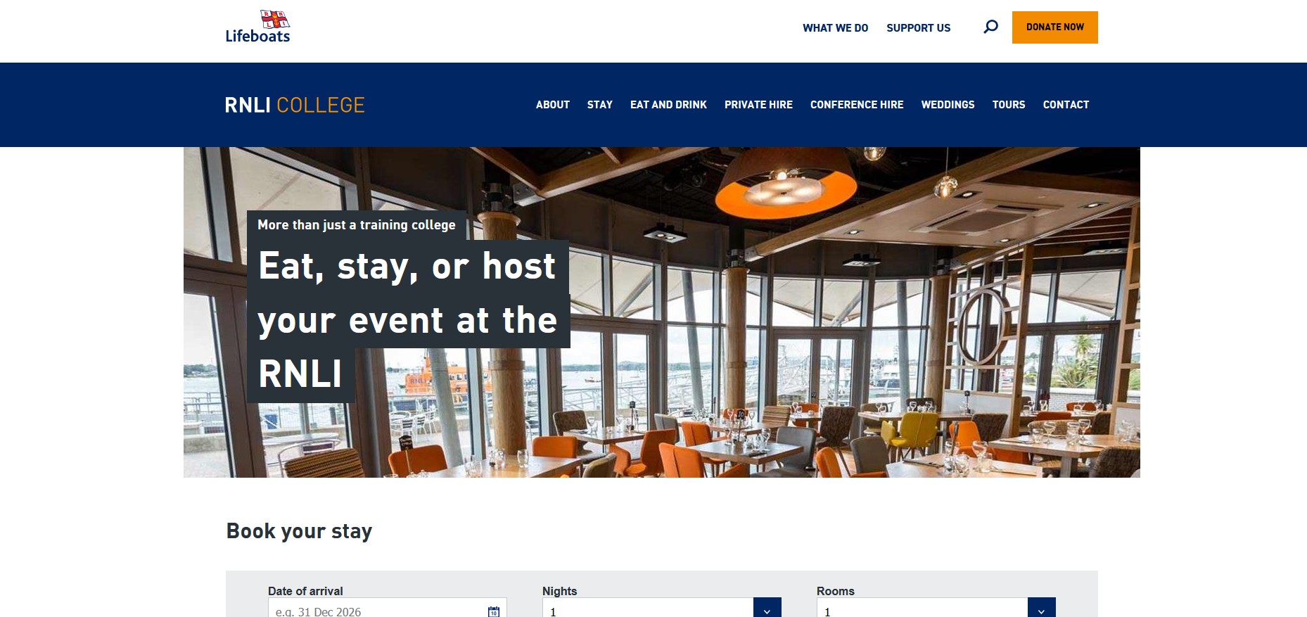RNLI College – Riggers Restaurant