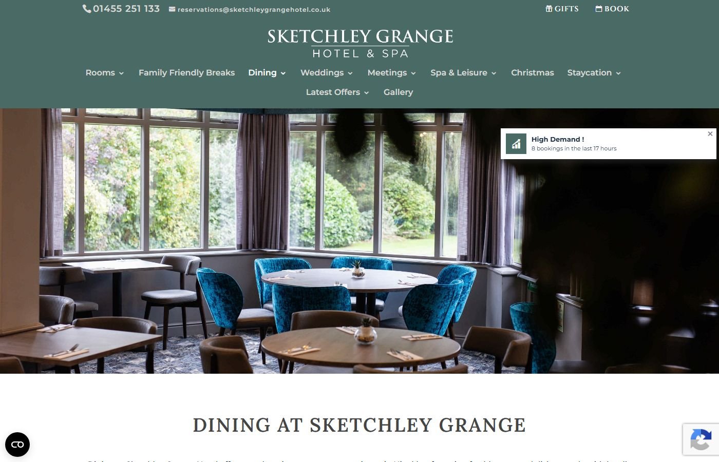 The Sketchley Grange β The Garden Restaurant