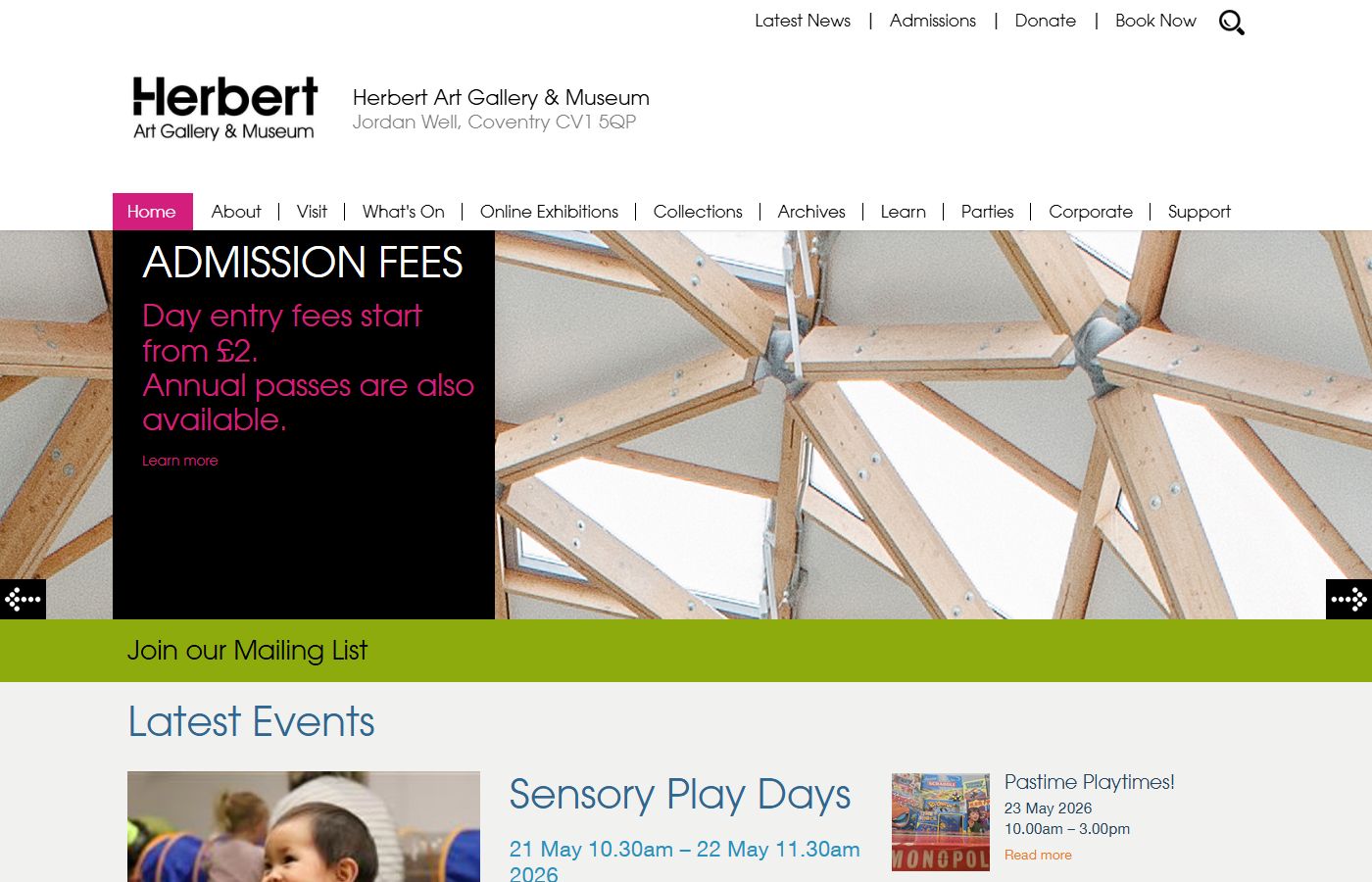 Herbert Art Gallery & Museum – Events