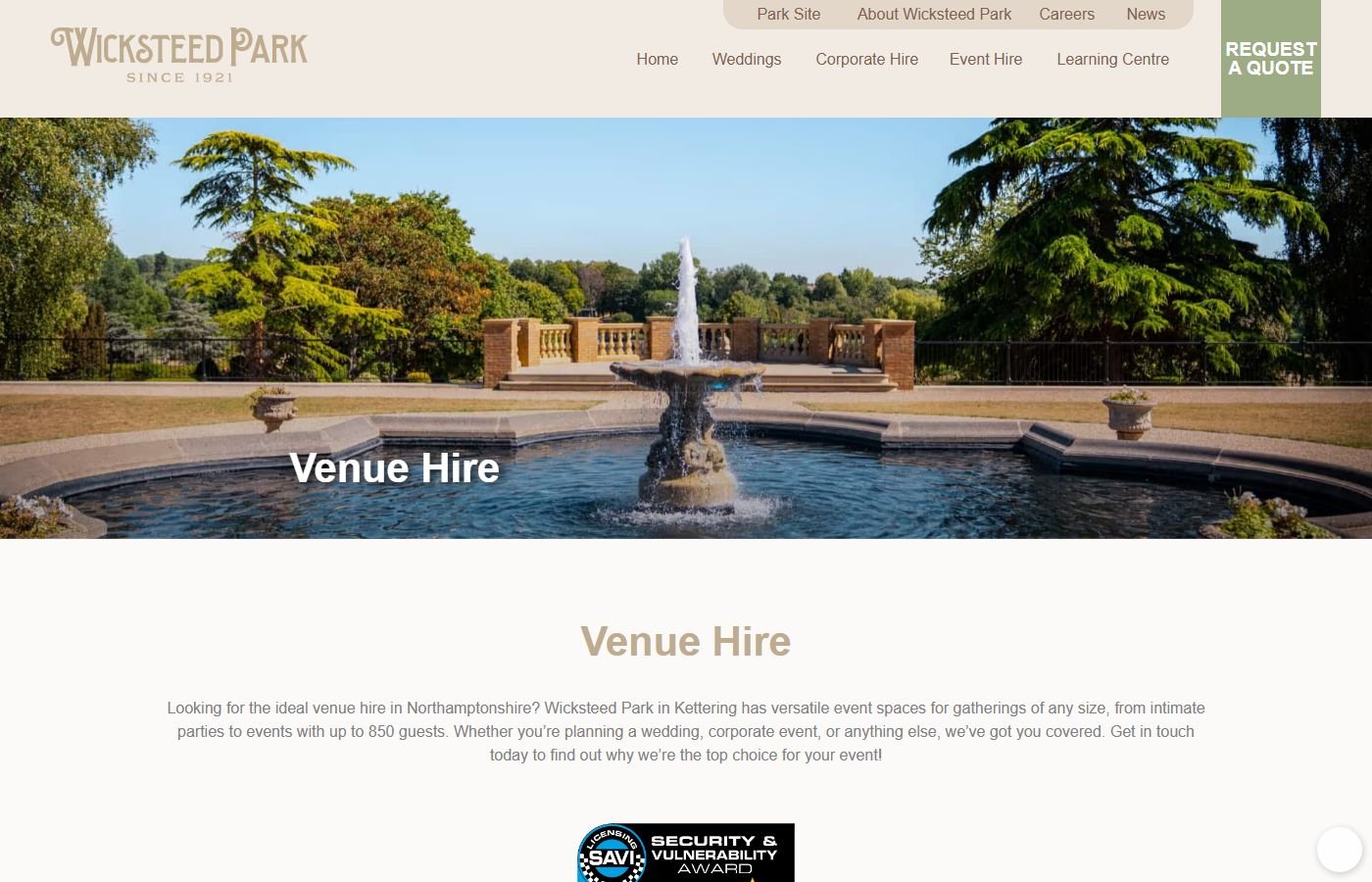 Wicksteed Park – Pavilion & Events